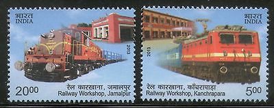 India 2013 Railway Workshop Kanchrapara & Jamalpur Locomotive Transport 2v MNH