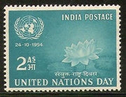 India 1954 United Nations Day Lotus Flower Phila-316 MNH