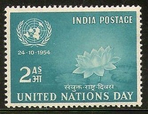 India 1954 United Nations Day Lotus Flower Phila-316 MNH