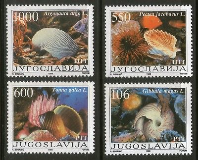 Yugoslavia 1988 Sea Shells Corals Marine Life Animals Sc 1894-97 MNH # 3751