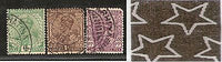 India 3 Diff KG V ½A 1A & 1A3p ERROR WMK - Multi Star Inverted Used as Scan 4035