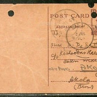 India 1946's ½An KG VI Post Card O/P SERVICE Jain-OP18 Used # 12962