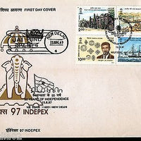India 1997 INDEPEX 97 Jal Cooper Post Office Theme Se-Tenant Phila-1593 FDC