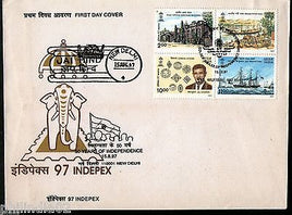 India 1997 INDEPEX 97 Jal Cooper Post Office Theme Se-Tenant Phila-1593 FDC