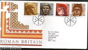 Great Britain 1993 Roman British Artifacts Claudius Hadrian Roma 4v FDC # F44
