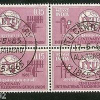 India 1965 Telecommunication Union ITU Blk4 MNH with First Day Cancelled # 1743