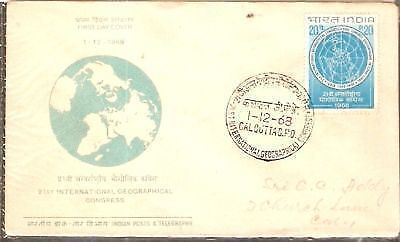 India 1968 Geographical Congress Phila-473 FDC