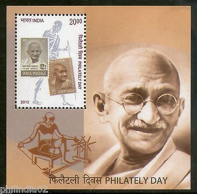India 2013 Philately Day Mahatma Gandhi Spinning Wheel M/s MNH