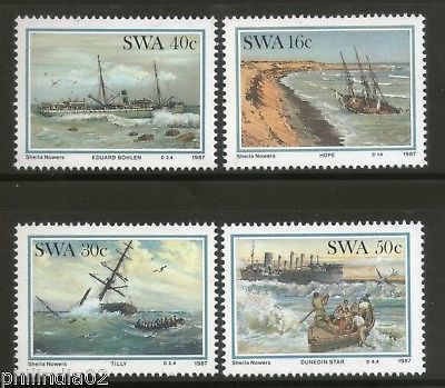 South West Africa 1987 Shipwrecks Transport Ship Boat Sc 590-93 MNH # 4416