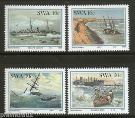 South West Africa 1987 Shipwrecks Transport Ship Boat Sc 590-93 MNH # 4416