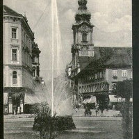 Austria 1921 Graz Bismarckplatz Fountain View Picture Post Card to Sweden #190