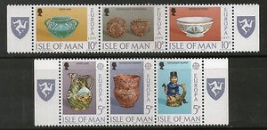 Isle of Man 1976 Europa Manx Ceramic Art Teapot Jug Bowl Sc 86-91 MNH # 13381