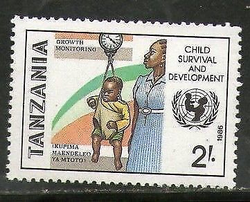 Tanzania 1986 United Nations Child Survival Campaign Weighing Scale Nurse MNH