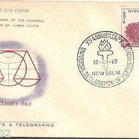 India 1963 E. Roosevelt Human Rights Phila-394 FDC