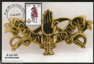 India 2017 The Poona Horse Military Costume Coat of Arms  Max Card # 16437
