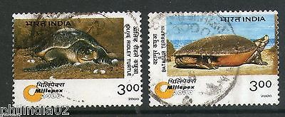 India 2000 Endangered Species - Turtles 2v Phila-1743a Used Set