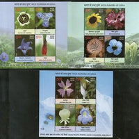 India 2013 Wild Flowers of India Tree Plant Flora M/s Set of 3 MNH