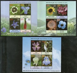 India 2013 Wild Flowers of India Tree Plant Flora M/s Set of 3 MNH