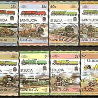 St. Lucia 1985 Locomotive Railway Train Transport 16v M