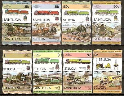St. Lucia 1985 Locomotive Railway Train Transport 16v MNH # 3308