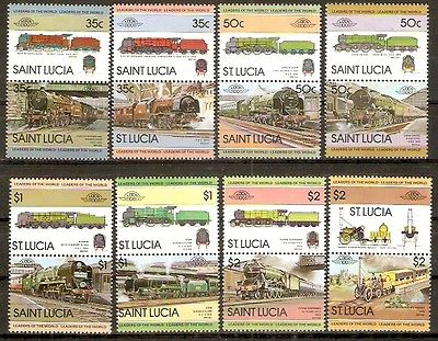 St. Lucia 1985 Locomotive Railway Train Transport 16v M