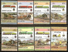 St. Lucia 1985 Locomotive Railway Train Transport 16v MNH # 3308