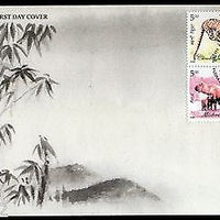 India 2005 Fauna-Flora of North East Animal Flower Phila-2117 Se-tenant FDC