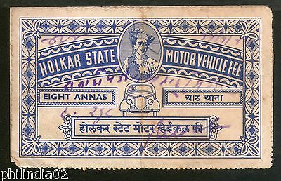 India Fiscal Indore 8 As Holkar State Motor Vehicle Fee Type 25 KM 253 # 2209B