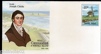 Norfolk Is. Major Joseph Childs Postal Stationery Envelope Mint #16343