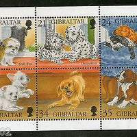 Gibraltar 1996 Puppies Dogs Domestic Pet Animals Sc 702 Sheetlet MNH # 12548