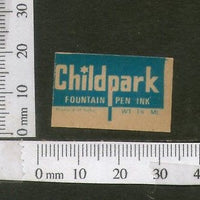 India Vintage Trade Label Childpark Fountain Pen Ink Label # 1516