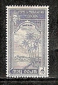 India Travancore Cochin State 4ps Coconut Tree SG 13 Cat £5 MNH