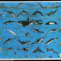 Palau 1991 Dolphins Fish Marine Life Animals Sheetlet of 20 Sc 289 MNH # 15109B