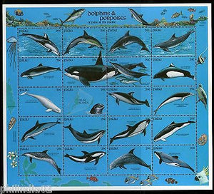 Palau 1991 Dolphins Fish Marine Life Animals Sheetlet of 20 Sc 289 MNH # 15109B