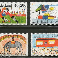 Netherlands 1976 Children’s Painting Soccer Elephant SailBoat Sc B527-30 MNH #1