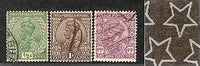 India 3 Diff KG V ½A 1A & 1A3p ERROR WMK - Multi Star Inverted Used as Scan 3752