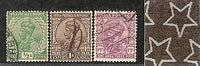 India 3 Diff KG V ½A 1A & 1A3p ERROR WMK - Multi Star Inverted Used as Scan 3752