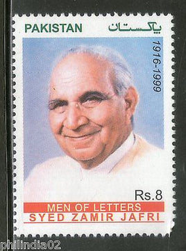 Pakistan 2012 Syed Zamir Jafri Poet Man of Letters MNH # 5099
