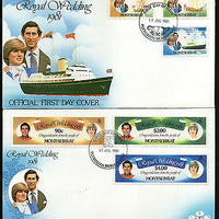 Montserrat 1981 Princess Diana Royal Wedding Yacht Ship 6v Set 2 FDCs # 7261