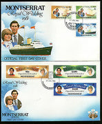 Montserrat 1981 Princess Diana Royal Wedding Yacht Ship 6v Set 2 FDCs # 7261