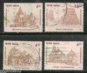 India 2001 Temples Architecture Hindu Mythology 4v Phila-1888a Used Set