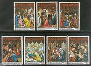 Guinea Equatorial 1973 Christmas Paintings Holy Year 7v Set Cancelled # 13059A