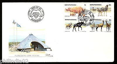 Bophuthatswana 1983 Nature Reserve Rihno Wildlife Animals Sc 100-103 FDC # 16264