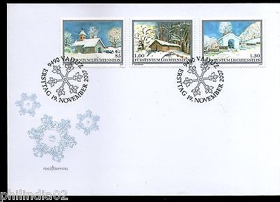 Liechtenstein 2007 Christmas Snow - Capped Chapels Architecture FDC # 7999