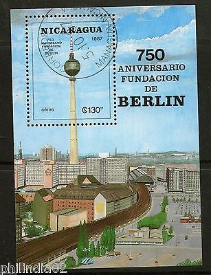 Nicaragua 1987 Anniversary of Berlin Building Sc C1154 M/s Cancelled ++ 2268