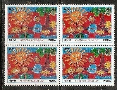 India 1973 Children's Day Phila-592 BLK/4 MNH