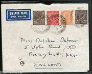 India 1936 KG V Multi Franked Cover Kirkee to England # 1452-09