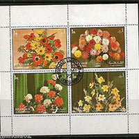 Sharjah - UAE 1972 Flower Bouquet Flora Plant Sheetlet Cancelled # 7692