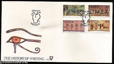 Venda 1984 History of Writing Rock Painting Art Pictographic Sc 68-71 FDC # 6491
