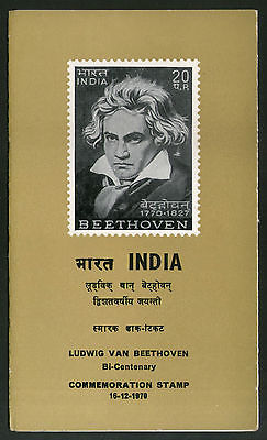 India 1970 Ludwig Van Beethoven Musician Phila-525 Cancelled Folder
